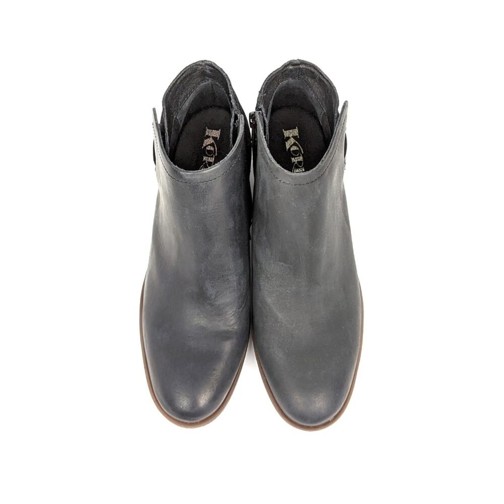 Kork Ease Sonya Booties 7.5 Black Leather Ankle Zip Comfort Casual Classic - Picture 4 of 9